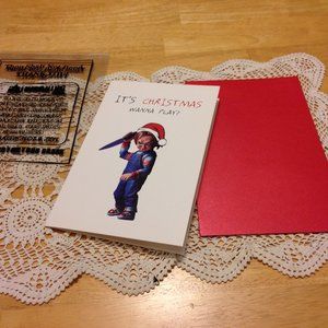 Holiday Horrors, Chucky Christmas card, new